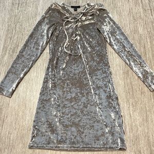 Lace Up Velvet Dress